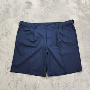 COOL 18 PRO Shorts Mens 44 Blue Performance Chino Pleated 9 Inseam Golf Casual‎